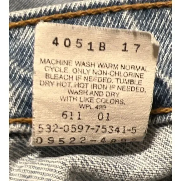 Levi's 550 Vintage Relaxed Fit Tapered Leg Light Wash High Rise Blue Jeans 40x31 - Picture 6 of 11